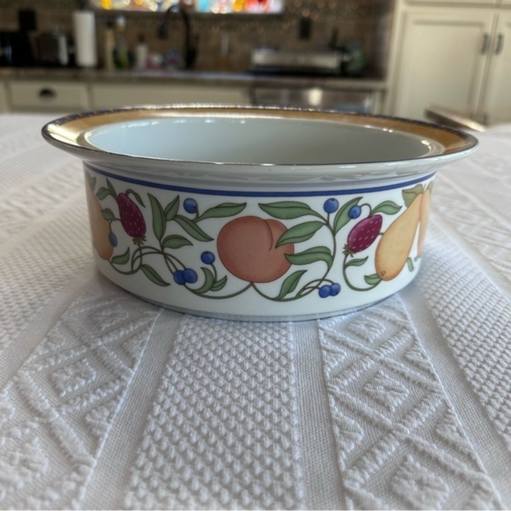 Dansk International Designs Fiancé Fruits Ceramic‎ Bowl 9.5 inch
